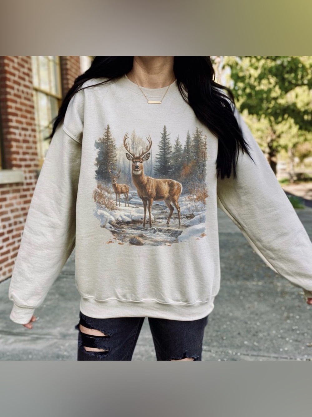 Midwest Vintage Deer Hunting Old Money Sweatshirt, Nature Lover Sweatshirt